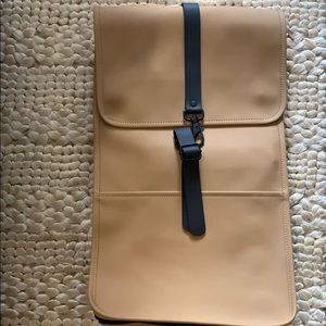 Rains leather khaki backpack Brand new with tags